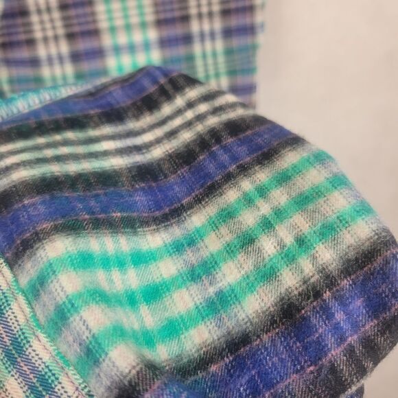 Urban Outfitters Tessa Green Blue Plaid High Waist Notched Ankle Pants Size 4 - Picture 6 of 9